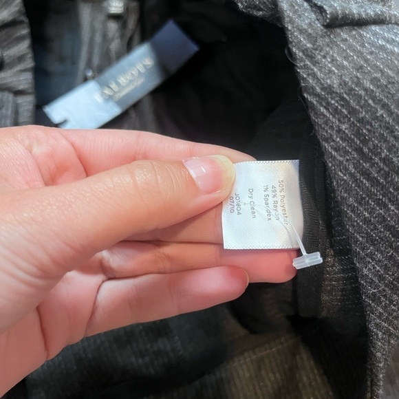 NEW Talbots 14W Heritage Gray Pinstripe Trouser Pant Career Wool Straight - Picture 5 of 6